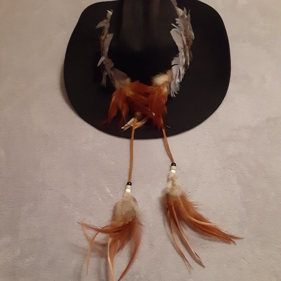 Authentic Cowboy Hat & Band: Texas MHT * Turquoise & Feather * 3X Beaver Blend - Picture 3 of 16